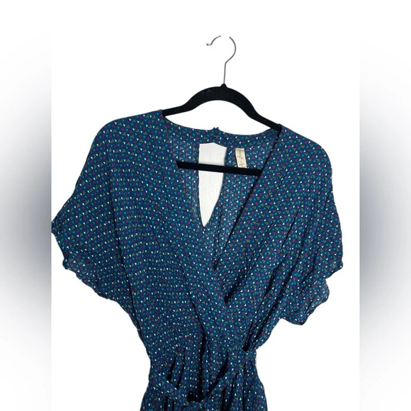 Bebop Romper Faux Wrap Large Keyhole Snap Open in Back Large - Picture 3 of 6